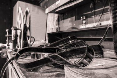 Grand Prix film reel in abandone theater in Lansdowne Pennsylvania