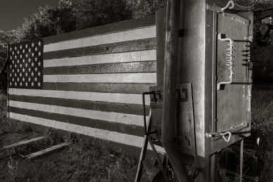 American flag lightpainted at Sloss Furnace Birmingham Alabama