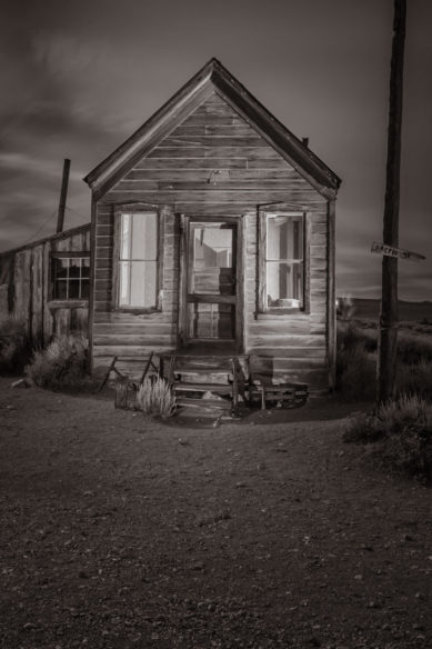 House in Bodie California at night