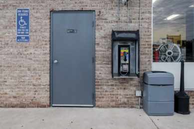 Pay telephone outside gas station in Leesburg Virginia