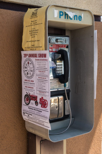 Pay telephone and signs at quickmart in Mount Jackson Virginia