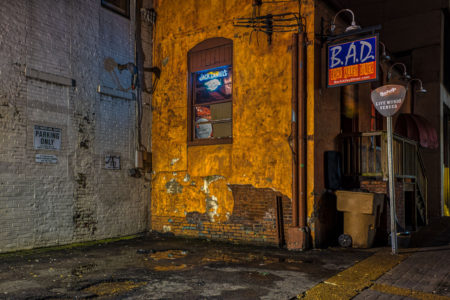 Nashville Tennessee alley with bar at night